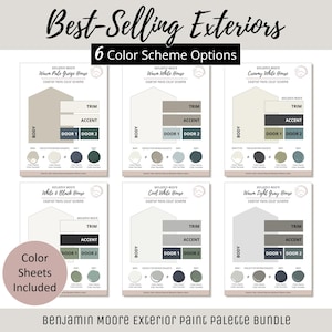 Exterior Home Paint Color Scheme Benjamin Moore Popular Paint Palette Exterior House Design Color Consult Best-Selling Exterior Color Bundle