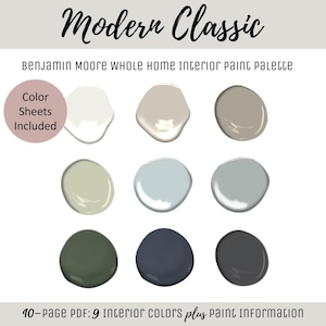 Whole Home Paint Palette Benjamin Moore Modern Classic Interior Paint Color Scheme House Combination Best-Selling Paint By Room Consult