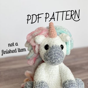 Rainbow Velvet Mini Unicorn Crochet Pattern / Crochet Pattern / PATTERN ONLY / Unicorn / Pastel Rainbow Unicorn image 3