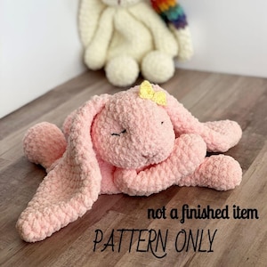 Sleepy Bunny Rag Doll Crochet PATTERN / Pattern Only / Crochet Pattern / Bunny Lovey / Rag Doll / Crochet Lovey image 1