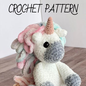 Rainbow Velvet Mini Unicorn Crochet Pattern / Crochet Pattern / PATTERN ONLY / Unicorn / Pastel Rainbow Unicorn image 4