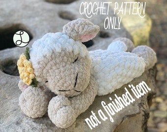 Sleepy Sheep Rag Doll / CROCHET PATTERN / Baby Lovey / Baby Sheep / Lamb / Baby Comforter / Snuggler / Baby Gift