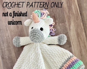 Unicorn Lovey Blanket Crochet Pattern (PDF Pattern)