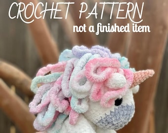 Rainbow Velvet Mini Unicorn Crochet Pattern / Crochet Pattern / PATTERN ONLY / Unicorn / Pastel Rainbow Unicorn