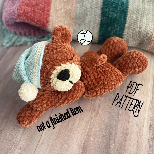 Sleepy Teddy Rag Doll / CROCHET PATTERN / Baby Lovey / Baby Bear / Teddy Bear / Baby Comforter / Snuggler