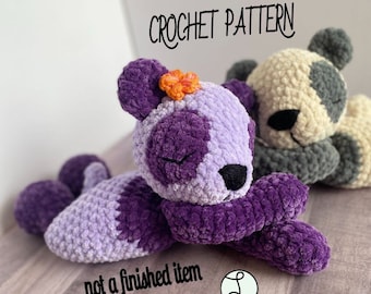 Sleepy Panda Rag Doll / CROCHET PATTERN / Baby Lovey / Baby Panda Bear / Panda / Baby Comforter / Snuggler