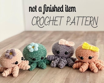 Fuzzy Baby Octopus Crochet Pattern / Baby Octopus / Crochet Toy / Crochet PATTERN ONLY / Octopus Pattern / Cute Octopus / Sea Creature