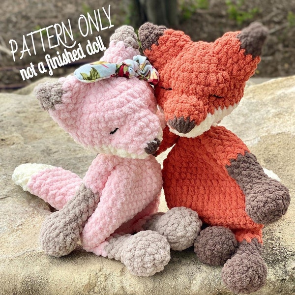 Sleepy Fox Rag Doll Crochet Pattern / Ragdoll / Woodland Animals / Fox / Baby Fox / PATTERN ONLY