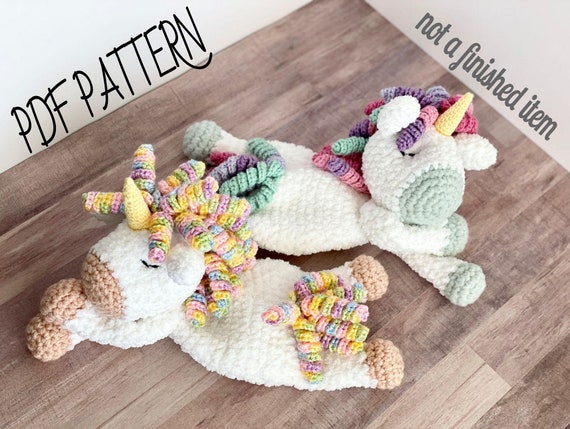 Sleepy Unicorn Ragdoll Crochet Pattern Crochet Pattern Lovey Unicorn Crochet Toy PATTERN ONLY