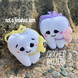 Toothy McToothson / Plushie / CROCHET PATTERN / Tooth Pillow / Tooth Fairy / Dentist Gift / Tooth Love