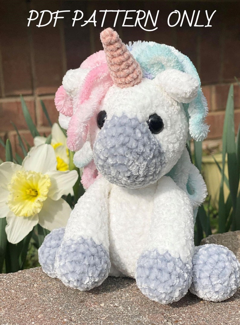 Rainbow Velvet Mini Unicorn Crochet Pattern / Crochet Pattern / PATTERN ONLY / Unicorn / Pastel Rainbow Unicorn image 5