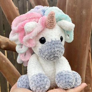 Rainbow Velvet Mini Unicorn Crochet Pattern / Crochet Pattern / PATTERN ONLY / Unicorn / Pastel Rainbow Unicorn image 7