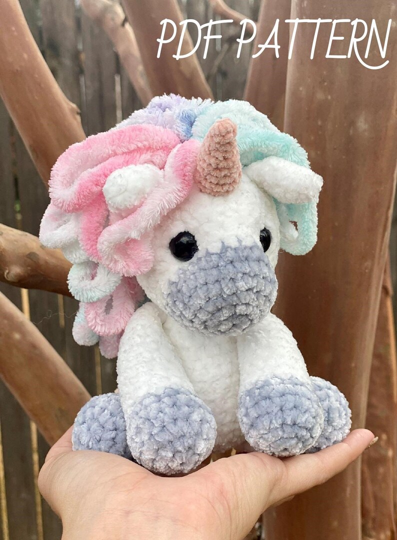 Rainbow Velvet Mini Unicorn Crochet Pattern / Crochet Pattern / PATTERN ONLY / Unicorn / Pastel Rainbow Unicorn image 7