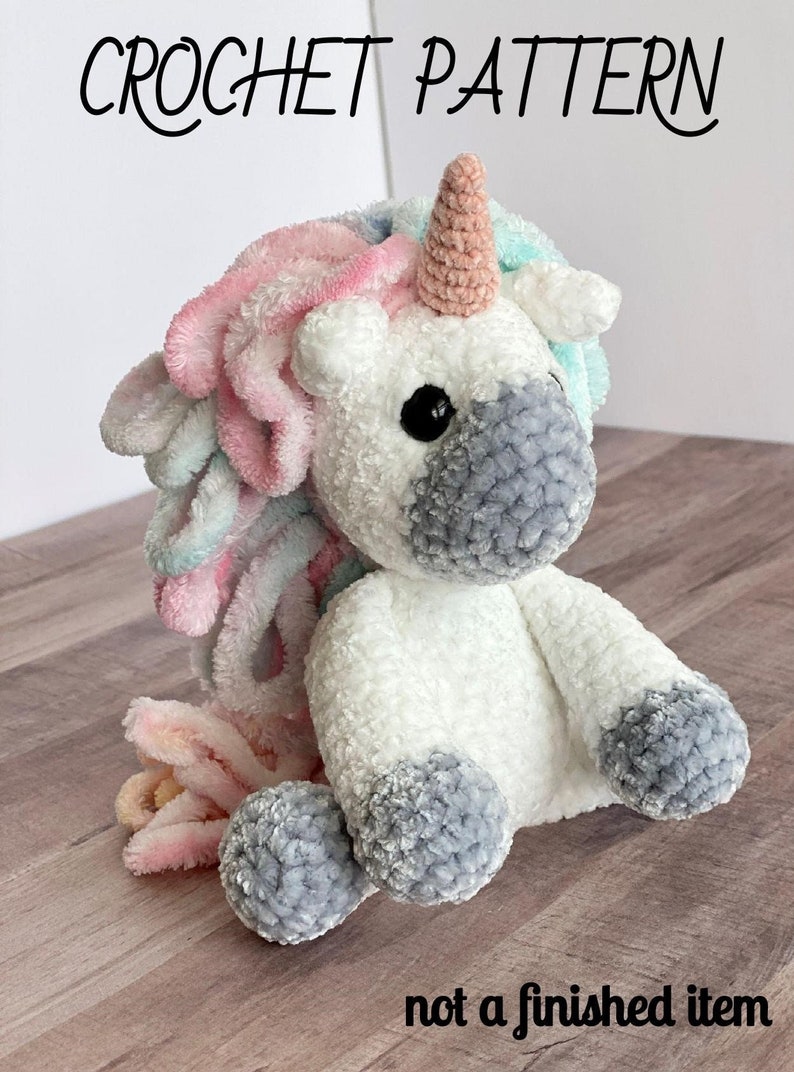 Rainbow Velvet Mini Unicorn Crochet Pattern / Crochet Pattern / PATTERN ONLY / Unicorn / Pastel Rainbow Unicorn image 4