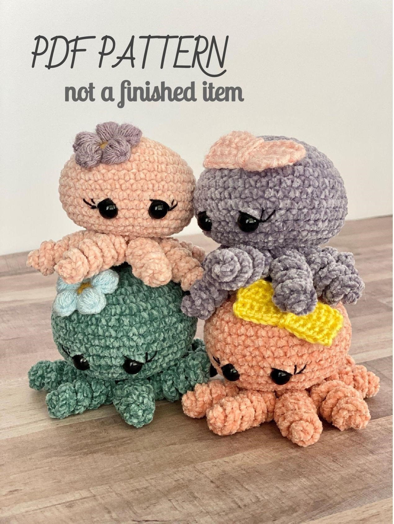 Fuzzy Baby Octopus Crochet Pattern / Baby Octopus / Crochet Etsy