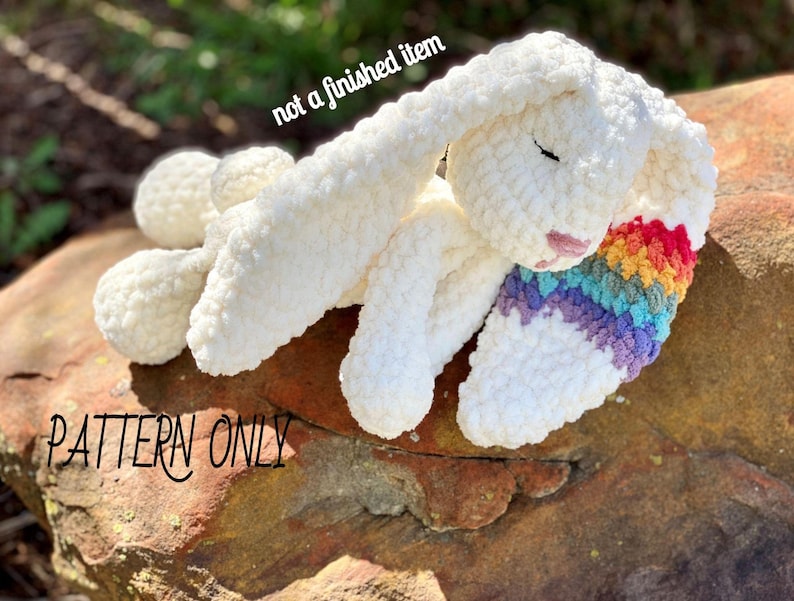 Sleepy Bunny Rag Doll Crochet PATTERN / Pattern Only / Crochet Pattern / Bunny Lovey / Rag Doll / Crochet Lovey image 8