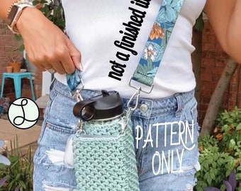 Water Bottle Phone Sling / CROCHET PATTERN / Crochet Purse / Handmade Purse / Water Bottle Purse / Phone Purse / Crossbody Bag / Sling