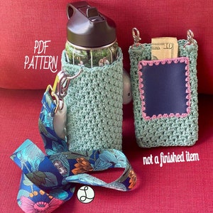 Water Bottle Phone Sling / CROCHET PATTERN / Crochet Purse / Handmade Purse / Water Bottle Purse / Phone Purse / Crossbody Bag / Sling image 3