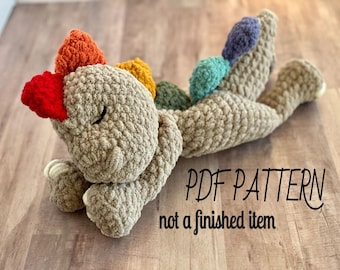 Sleepy Snuggle-saurus Rag Doll Crochet PATTERN / Rag Doll Pattern / Baby Lovey / Dino Lovey / Baby Gift / Dinosaur Toy / Dino Crochet