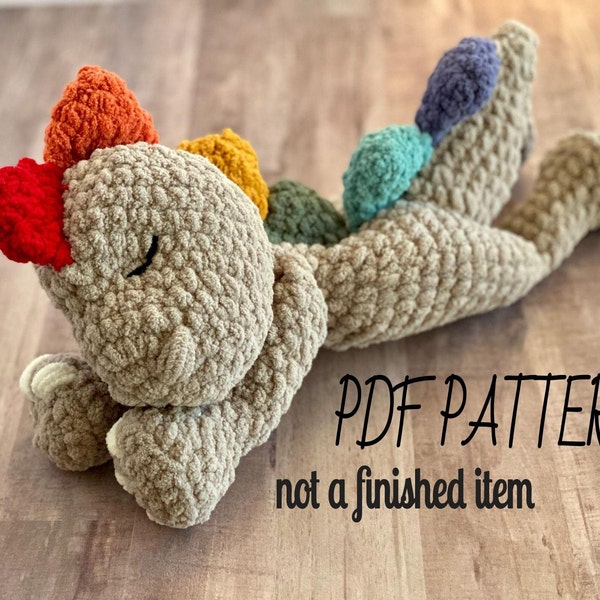 Sleepy Snuggle-saurus Rag Doll Crochet Pattern (PDF Pattern)