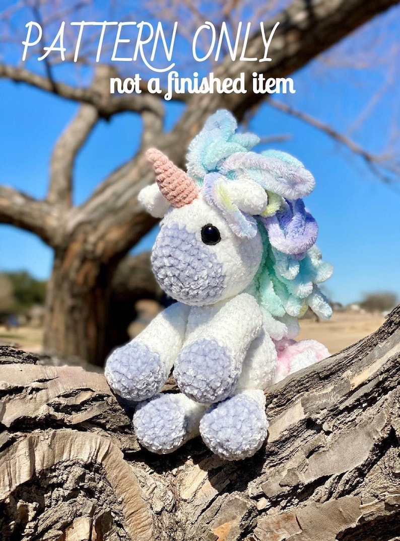 Rainbow Velvet Mini Unicorn Crochet Pattern / Crochet Pattern / PATTERN ONLY / Unicorn / Pastel Rainbow Unicorn image 2