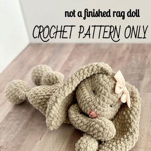 Sleepy Bunny Rag Doll Crochet PATTERN / Pattern Only / Crochet Pattern / Bunny Lovey / Rag Doll / Crochet Lovey image 4