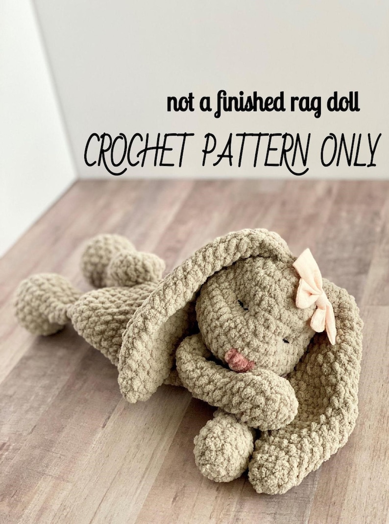 Sleepy Bunny Rag Doll Crochet PATTERN / Pattern Only / Crochet Pattern / Bunny Lovey / Rag Doll / Crochet Lovey image 4