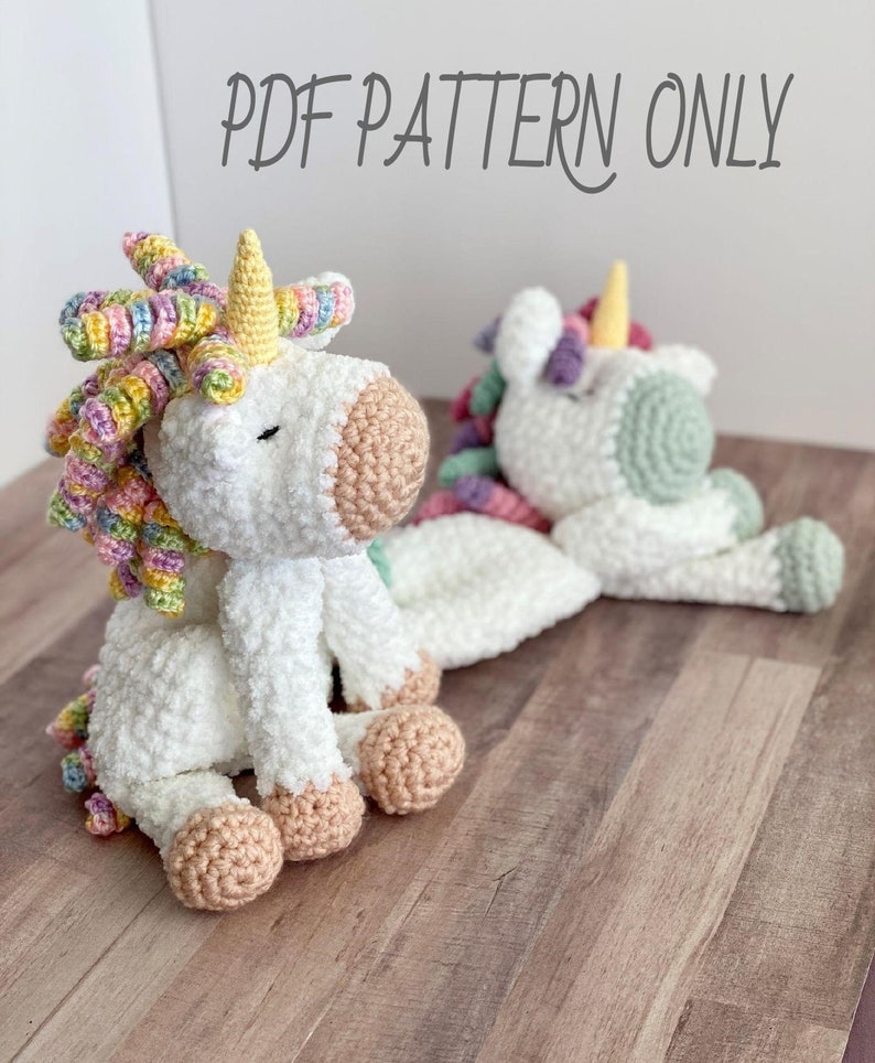 Sleepy Unicorn Ragdoll Crochet Pattern / Crochet Pattern / Lovey / Unicorn / Crochet Toy / PATTERN ONLY image 2