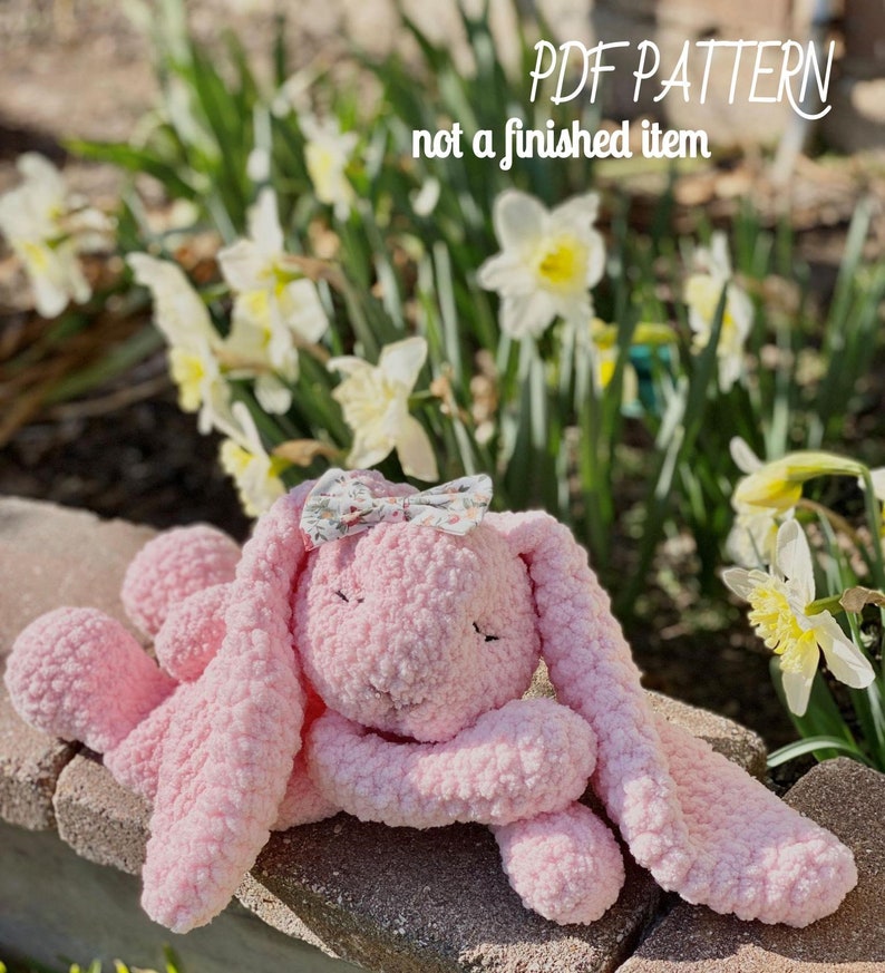 Sleepy Bunny Rag Doll Crochet PATTERN / Pattern Only / Crochet Pattern / Bunny Lovey / Rag Doll / Crochet Lovey image 3