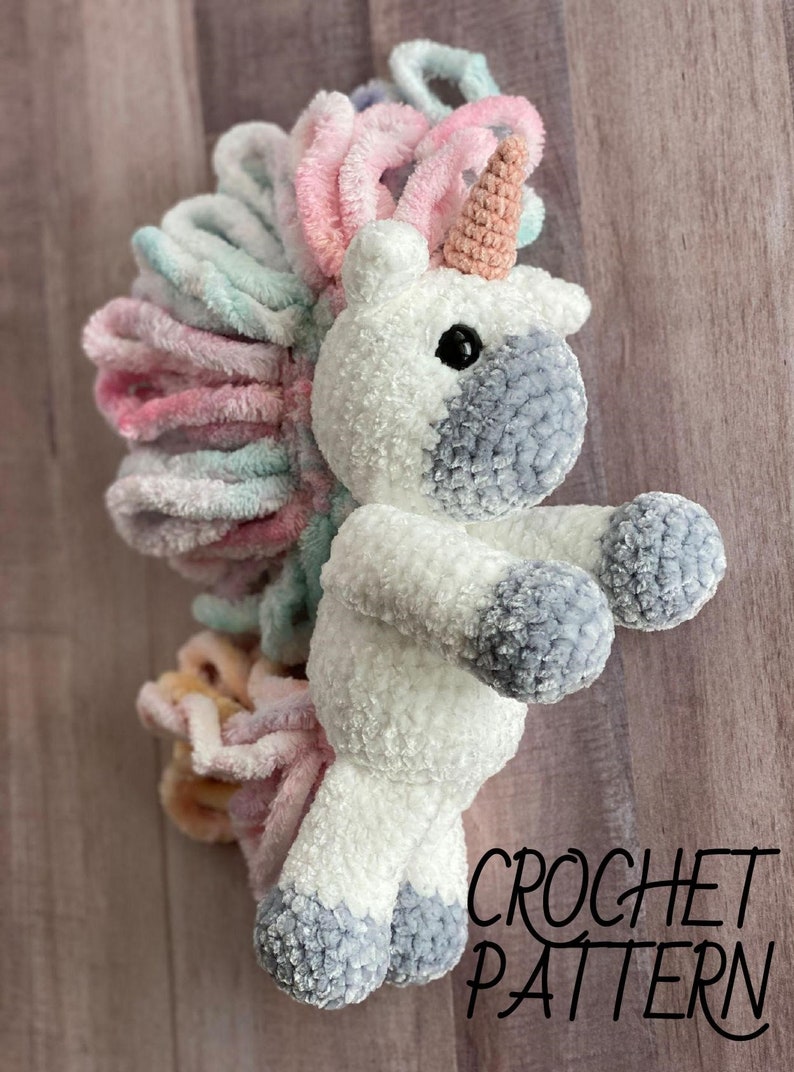 Rainbow Velvet Mini Unicorn Crochet Pattern / Crochet Pattern / PATTERN ONLY / Unicorn / Pastel Rainbow Unicorn image 8