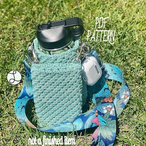 Water Bottle Phone Sling / CROCHET PATTERN / Crochet Purse / Handmade Purse / Water Bottle Purse / Phone Purse / Crossbody Bag / Sling image 7