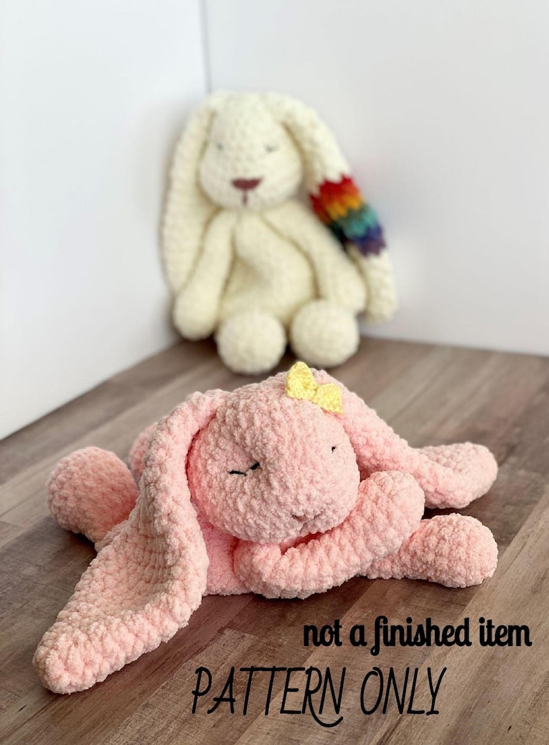 Sleepy Bunny Rag Doll Crochet PATTERN / Pattern Only / Crochet Pattern / Bunny Lovey / Rag Doll / Crochet Lovey image 1