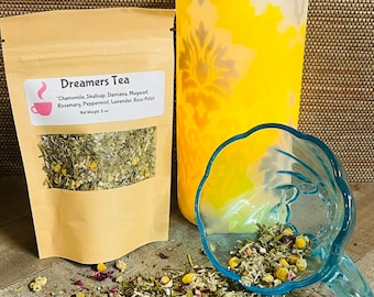Dreamer's Tea Blend:  Chamomile,Mugwort, herbal tea,  dream tea, iced tea, hot tea, tea blends, herbal tea blends, organically sourced