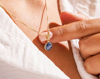 September Birthstone •Natural Blue Kyanite Necklace • Genuine Kyanite Aries, Taurus & Libra Necklace Gemstone • Jewelry Valentine&#39;s Day Gift
