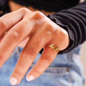 Angel Number Ring •Gothic Year Ring • 925k Silver, Gold Number Statement, 14k real Solid Gold /White Number Finger Ring, 222, 333, 444, 555