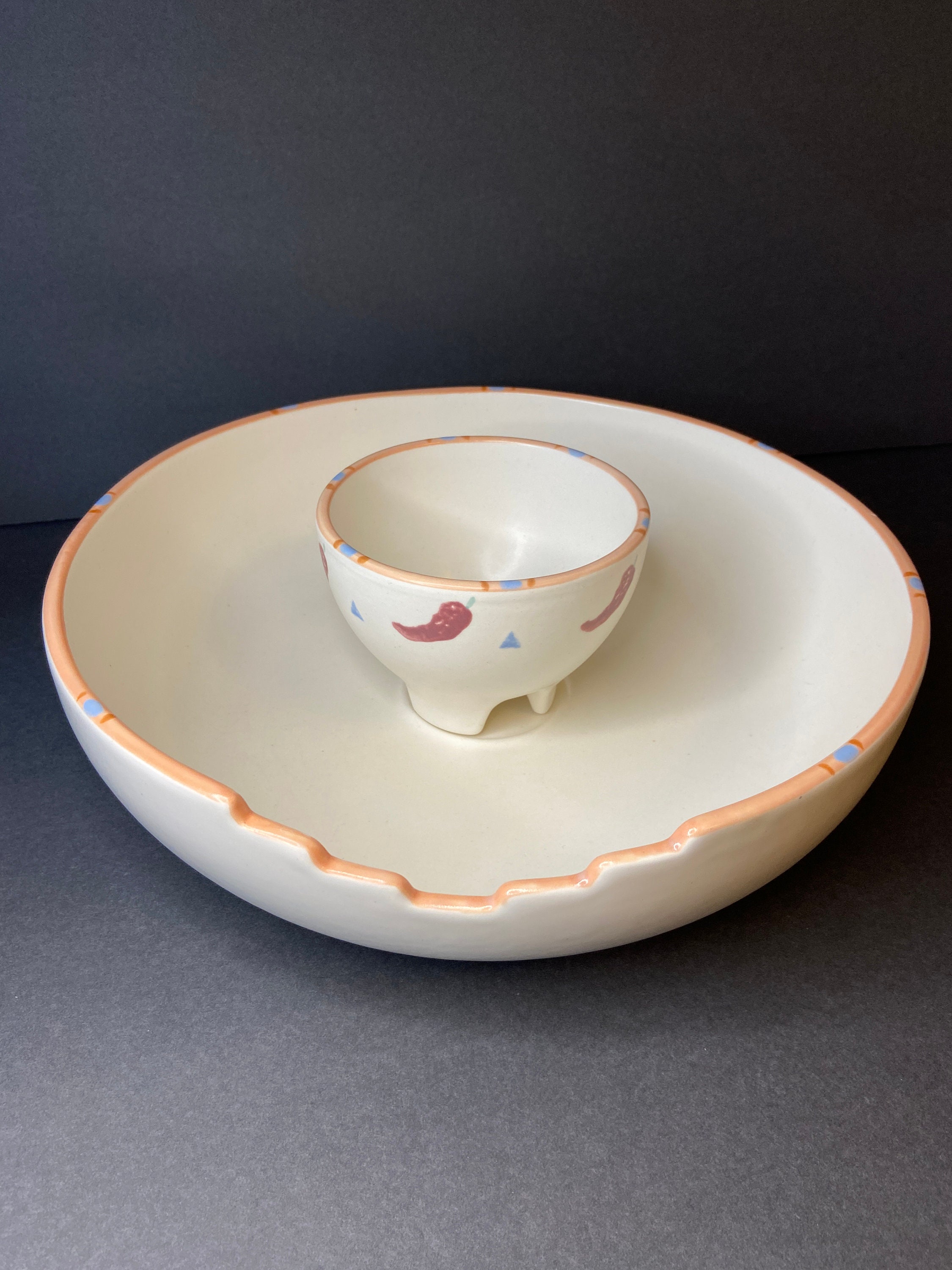 ハンドメイド アイスクリーム皿 木製 3枚セット コーラルレッド T-355