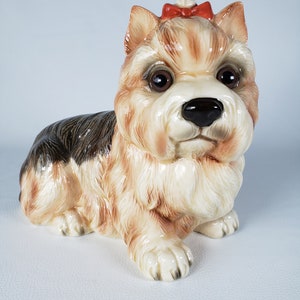 Vintage Porcelain Yorkie Dog Figurine - Norcrest Japan