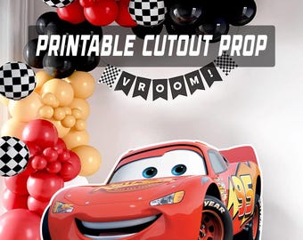 Rekwizyt Auta McQueen, Dekoracja na imprezę Auta, Dekoracja Zygzak McQueen, Impreza tematyczna Auta wyścigowe, Stand-up na przyjęcie urodzinowe, Natychmiastowe pobranie cyfrowe