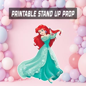 Ariel Princess Prop, Party Decoration, Ariel Theme Party, Little Mermaid Birthday Party standee, Instant Digital Download