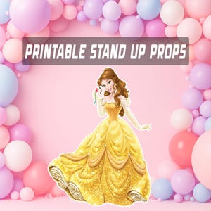 Princess Belle Prop, Party Decoration, Princess Belle Theme Party, Bambi Birthday Party standee, Instant Digital Download