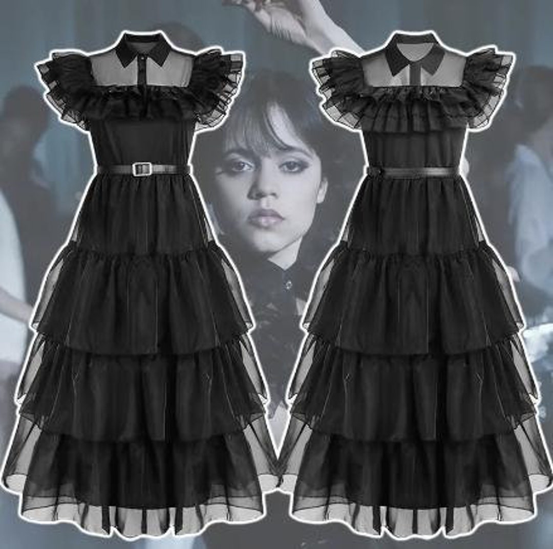 Wednesday Addams Cosplay Dress for Girl Kids Movie Wednesday - Etsy