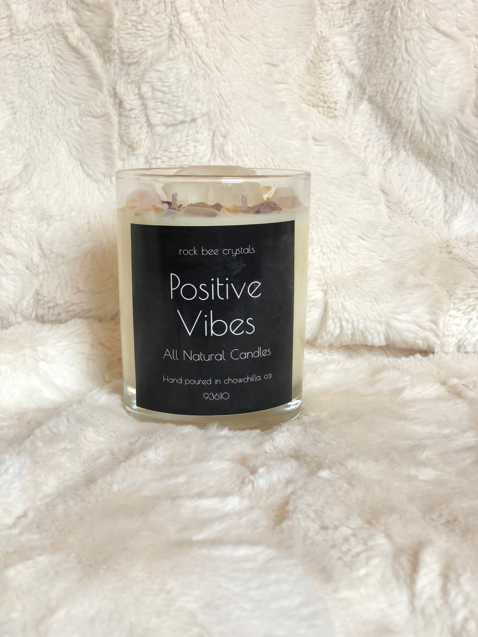 Positive Vibes Candle Crystal Candles Aromatherapy Candles Etsy