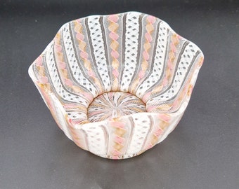 Salviati Murano zanfirico glass bowl pink