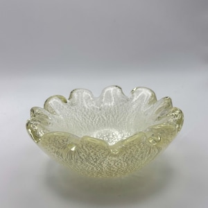 Murano flower form bowl with silver leaf