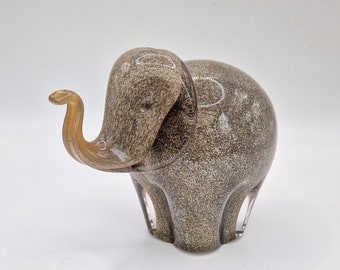 Grey speckled glass elephant by Wedgwood