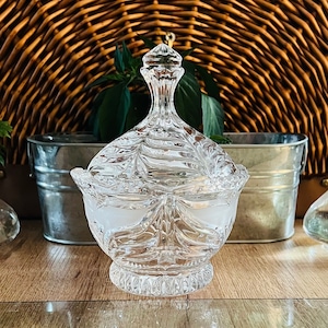 Vintage Crystal Lidded Candy Dish