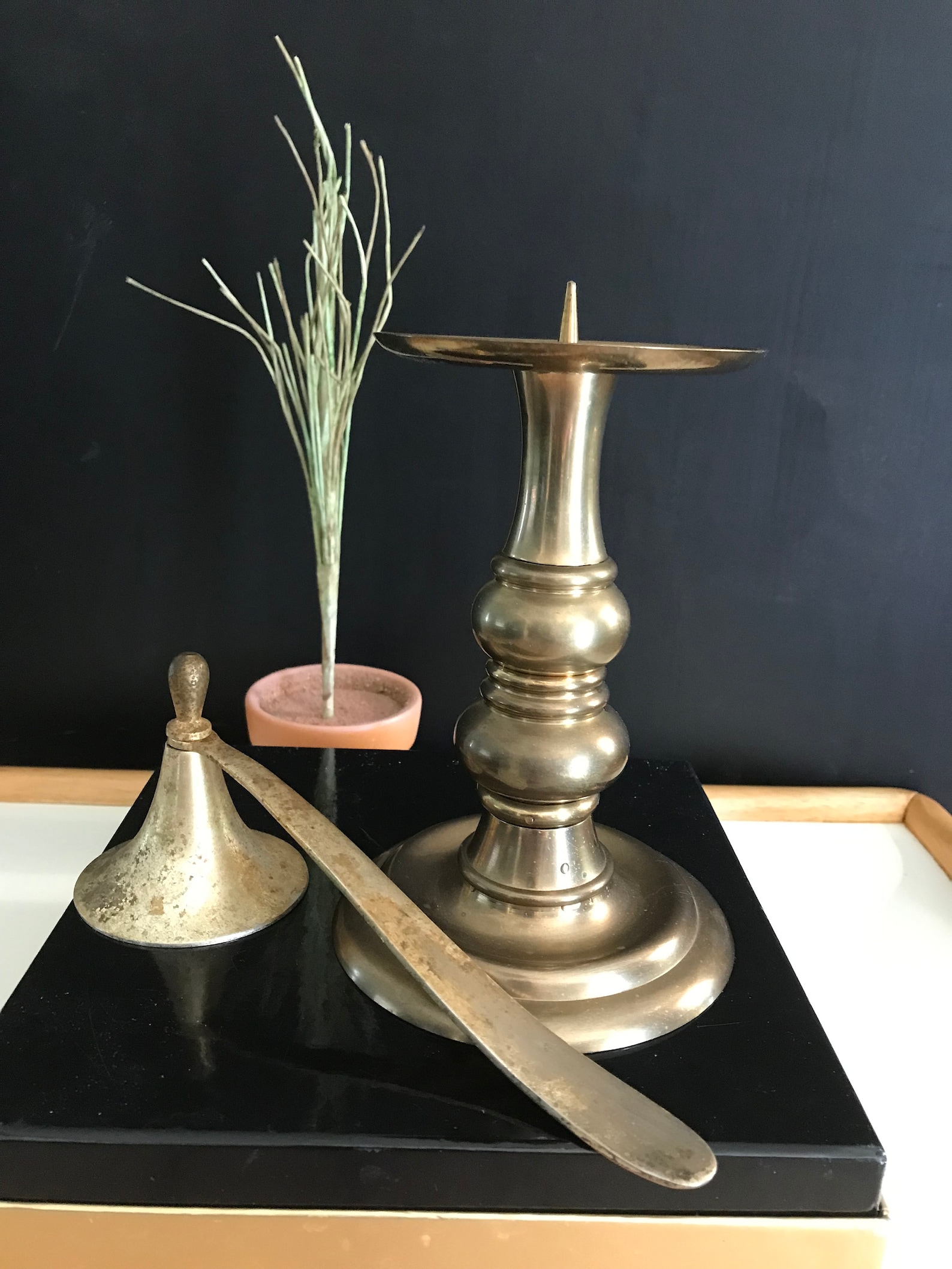 Brass Candle Stick and Snuffer Bundle Etsy