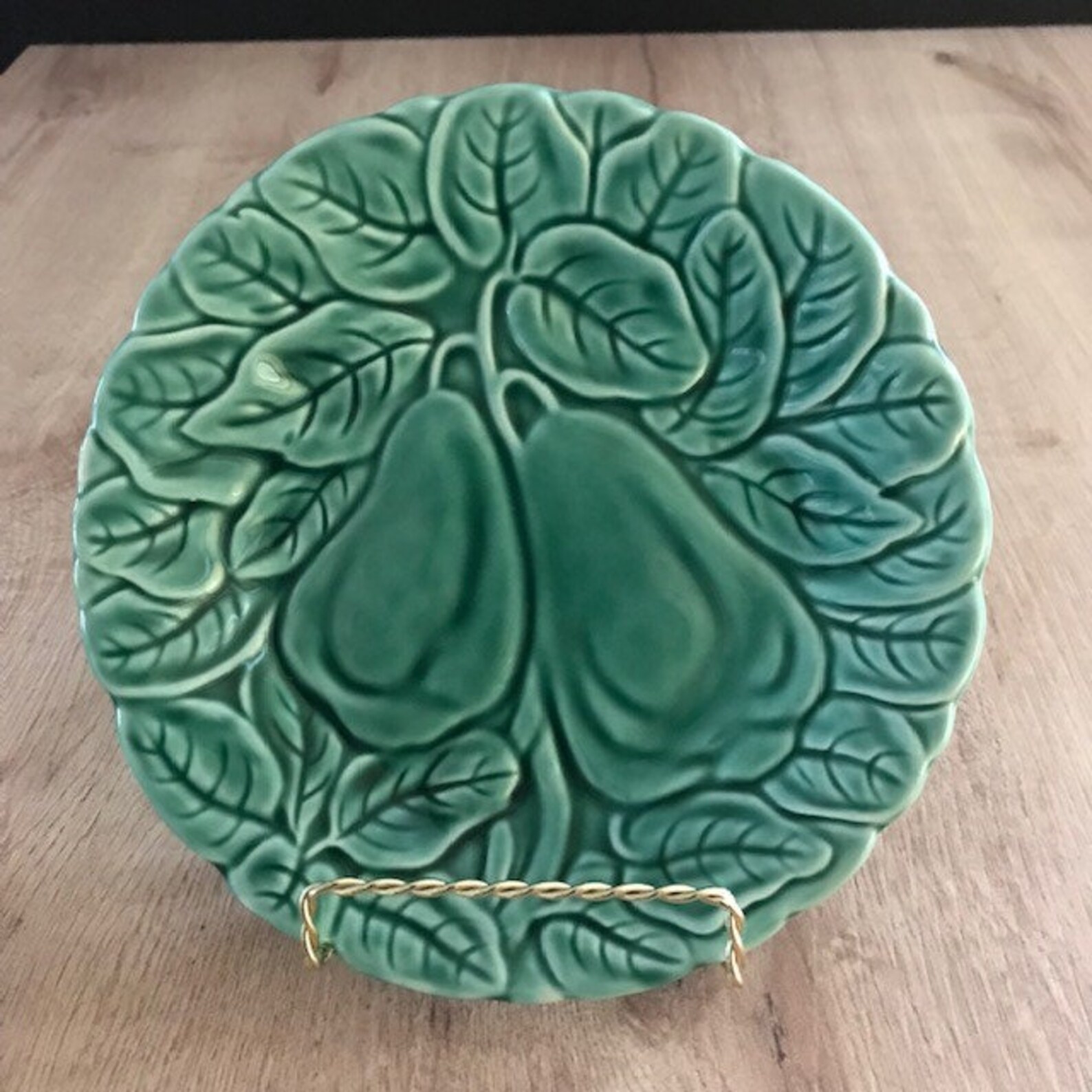 Vintage Majolica Green Plate pair of Pears 8 Inch Etsy UK