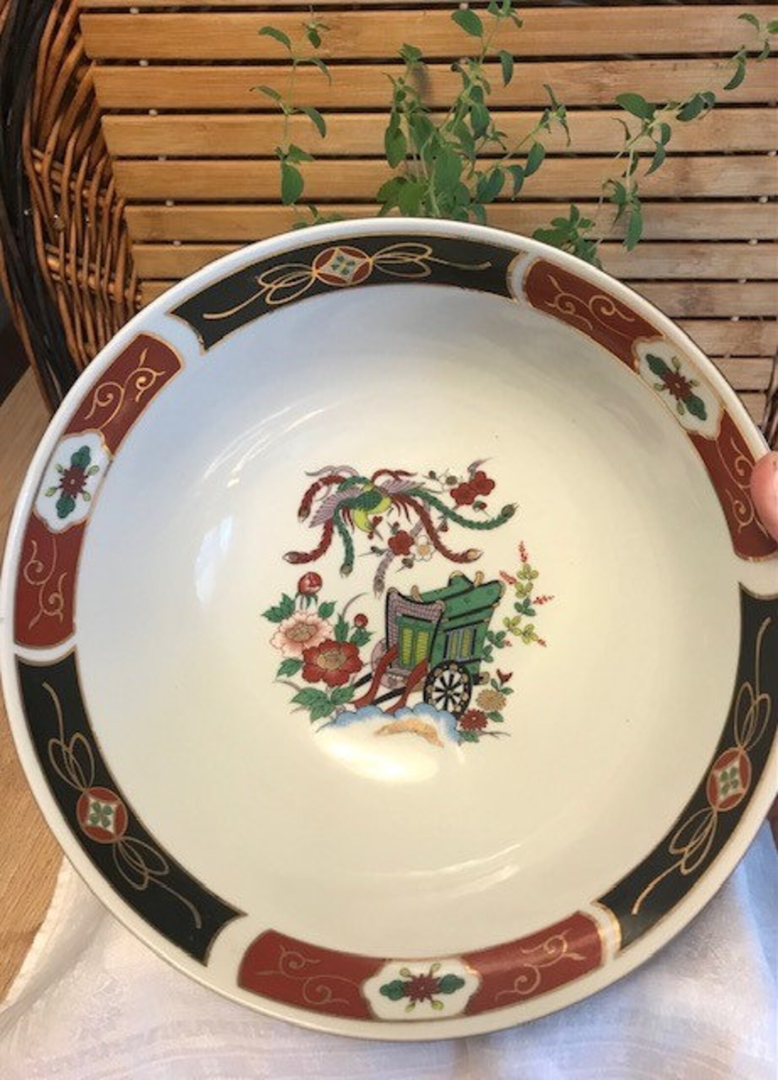 Vintage Japanese Serving Bowl Imari Porcelain Etsy