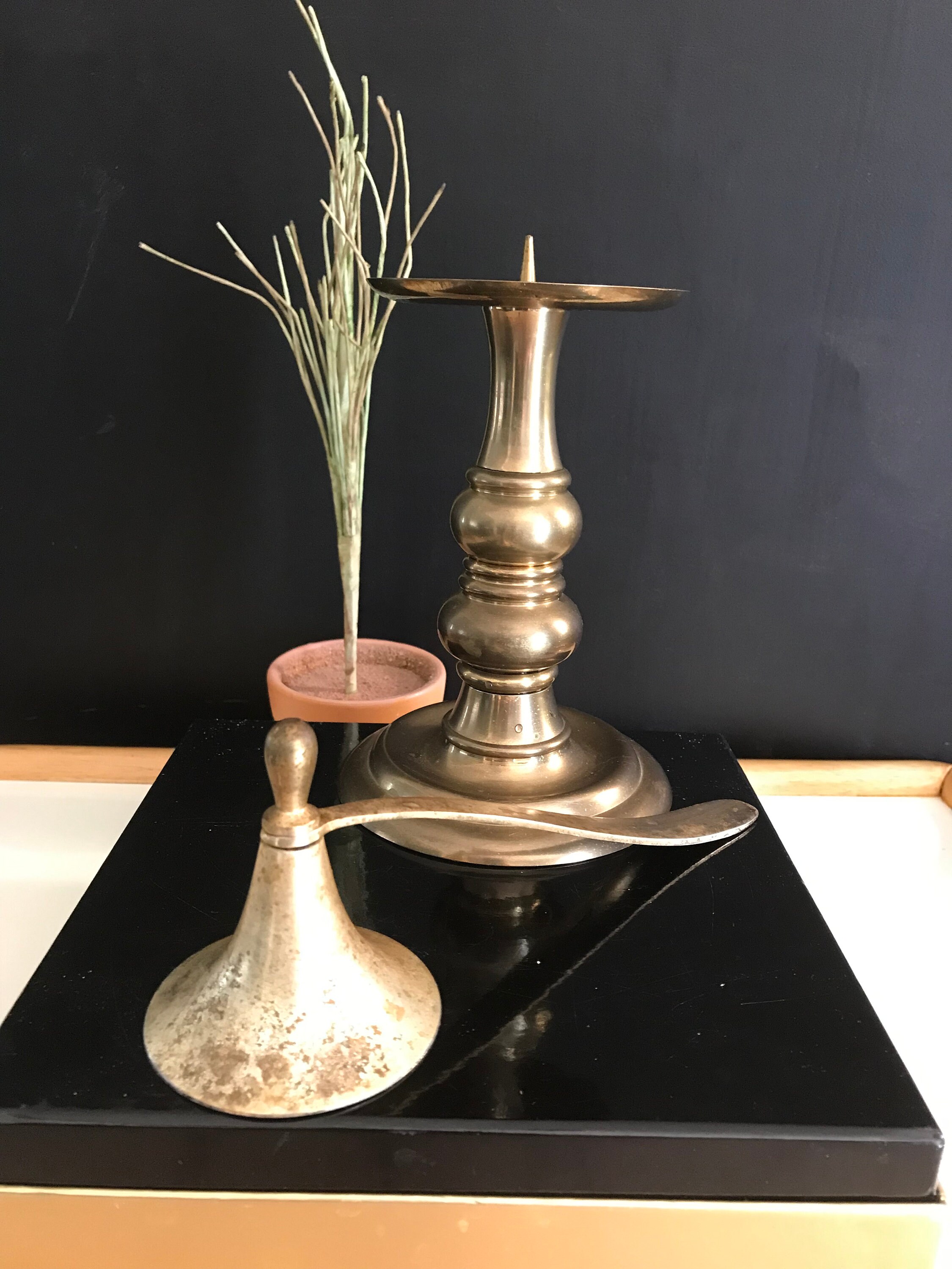 Brass Candle Stick and Snuffer Bundle Etsy
